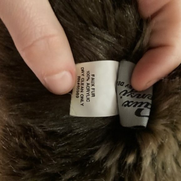 Brown and Tan Faux Fur Circle Scarf by Faux Frenzi - Picture 4 of 8